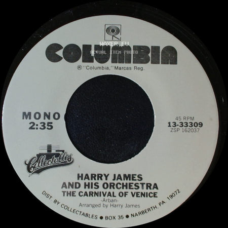 Harry James And His Orchestra - The Flight Of The Bumble Bee / The Carnival Of Venice side B