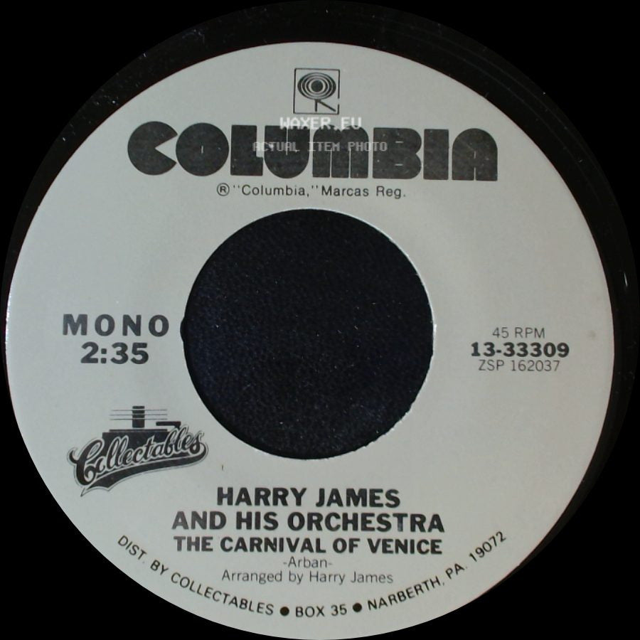 Harry James And His Orchestra - The Flight Of The Bumble Bee / The Carnival Of Venice side B