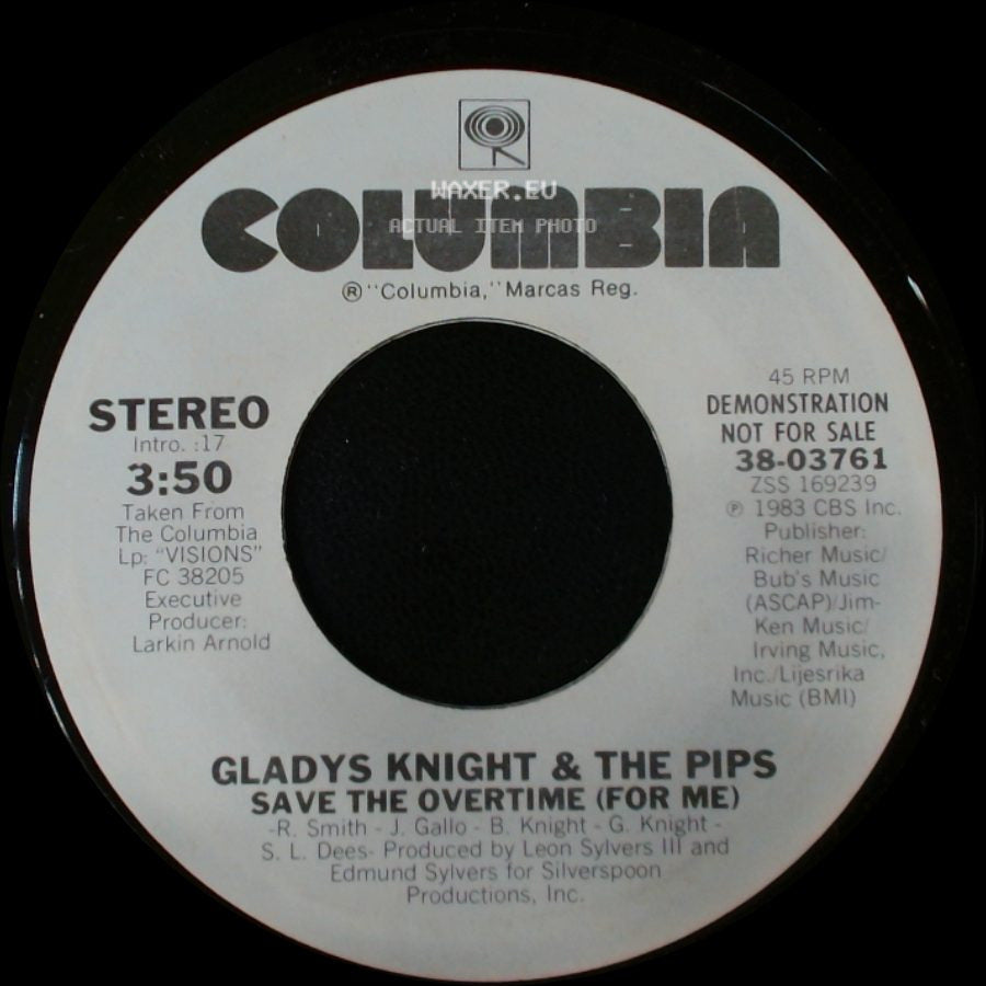 Gladys Knight & The Pips - Save The Overtime (For Me) / Save The Overtime (For Me) side A