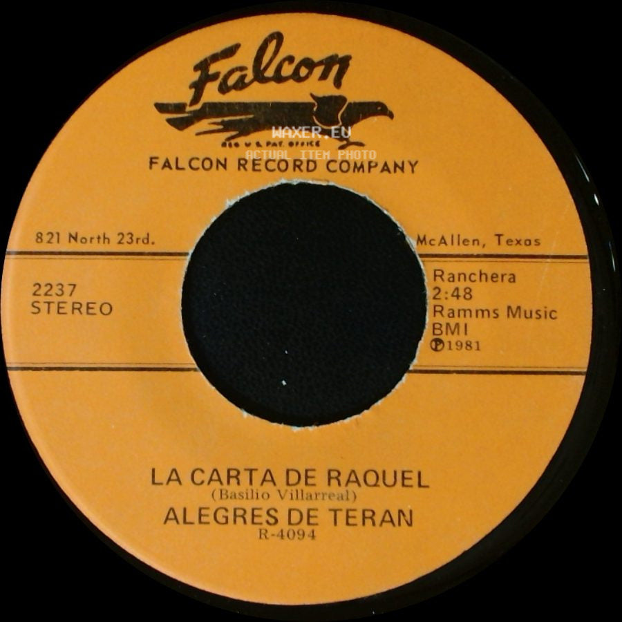 Alegres De Teran - La Traicionera / La Carta De Raquel side B