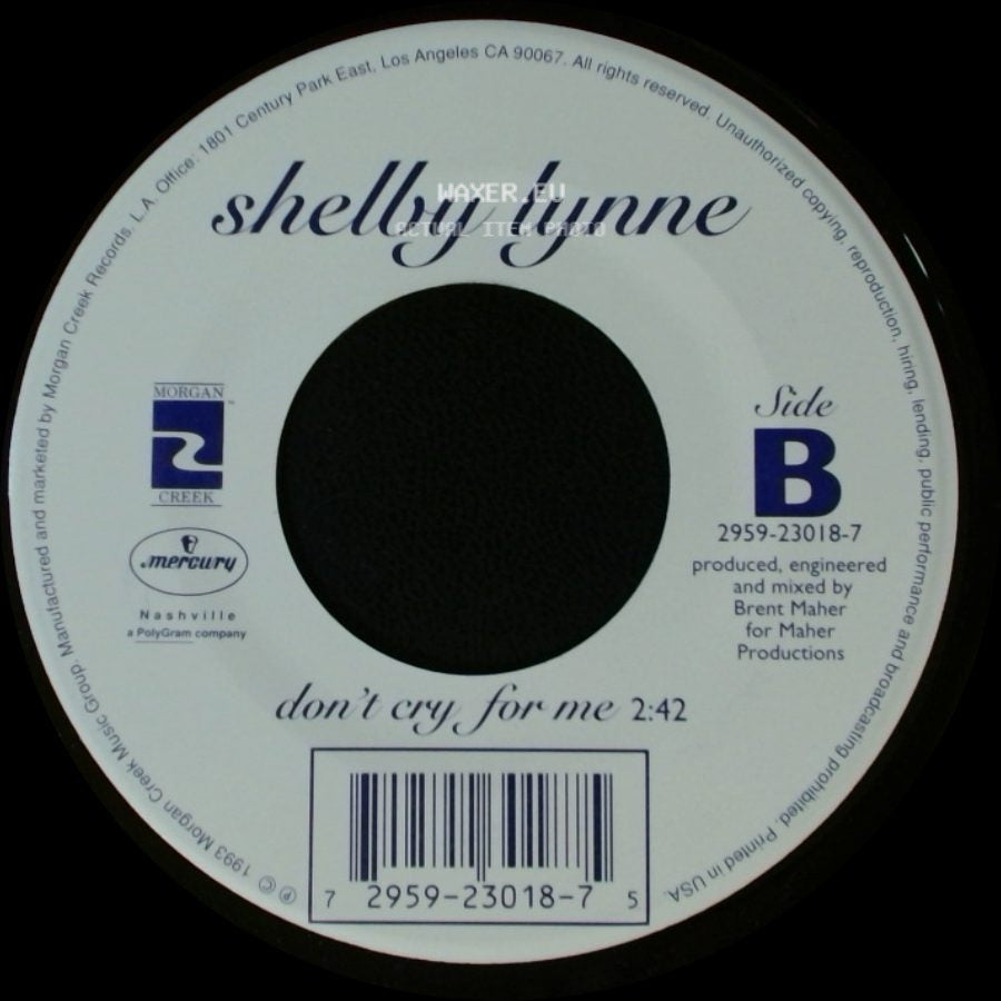 Shelby Lynne - Feelin' Kind Of Lonely Tonight / Don't Cry For Me side B