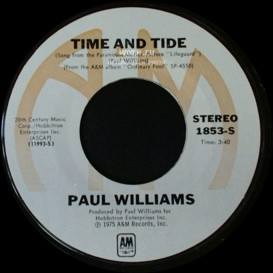 Paul Williams - Time And Tide / Even Better Than I Know Myself side A