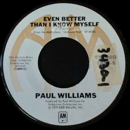 Paul Williams - Time And Tide / Even Better Than I Know Myself side B