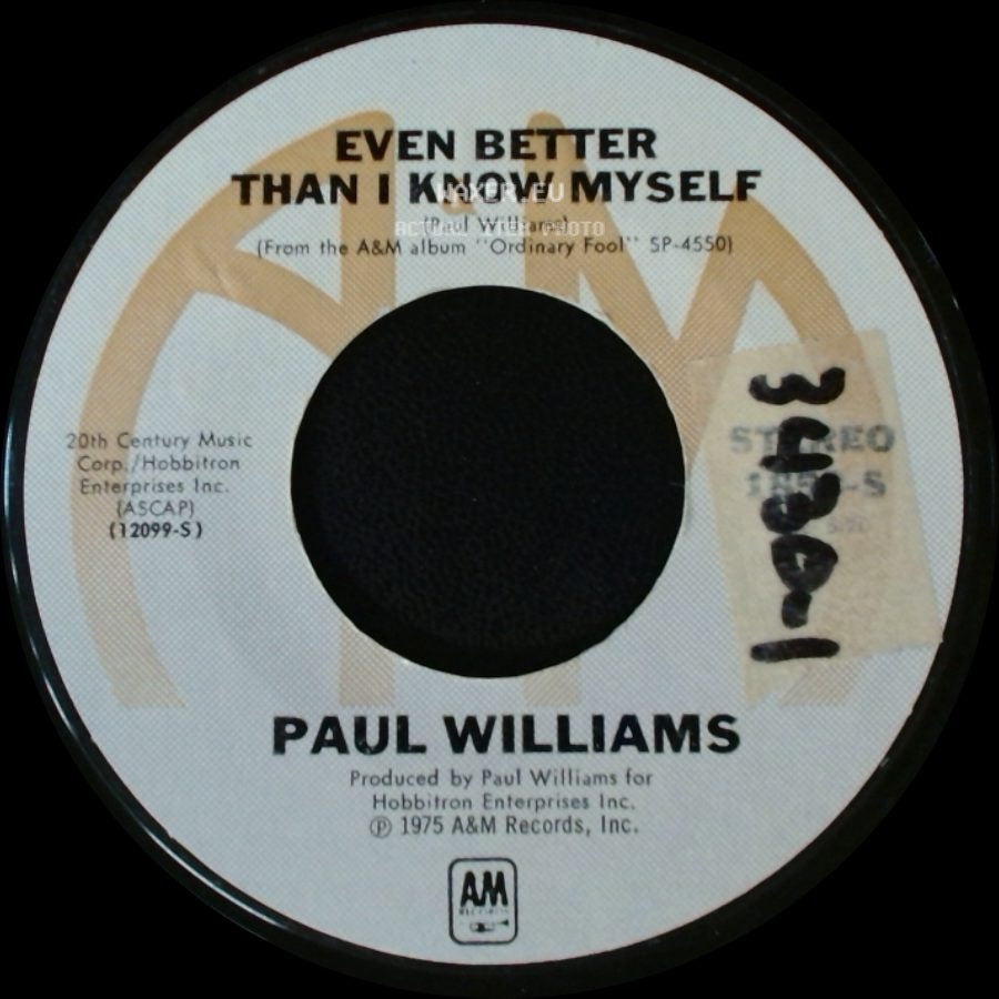 Paul Williams - Time And Tide / Even Better Than I Know Myself side B