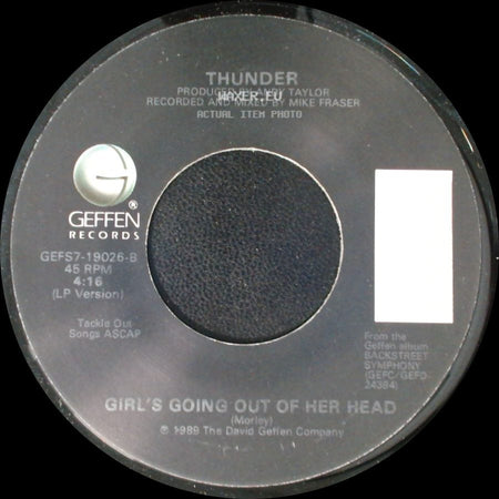 Thunder - Dirty Love / Girl's Going Out Of Her Head side B