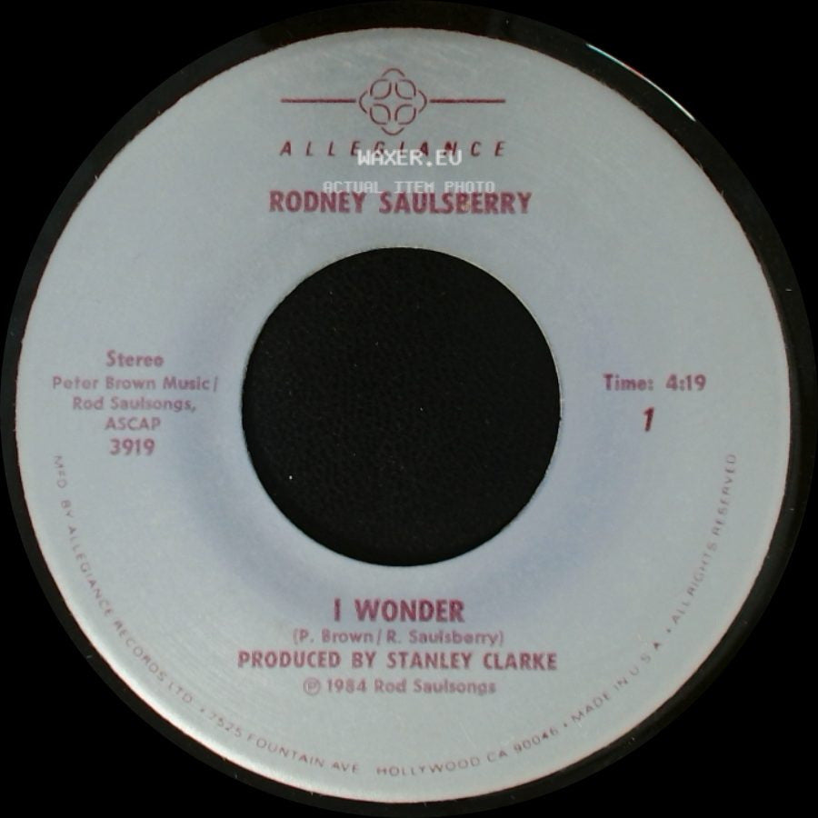 Rodney Saulsberry - I Wonder / Her Song side A