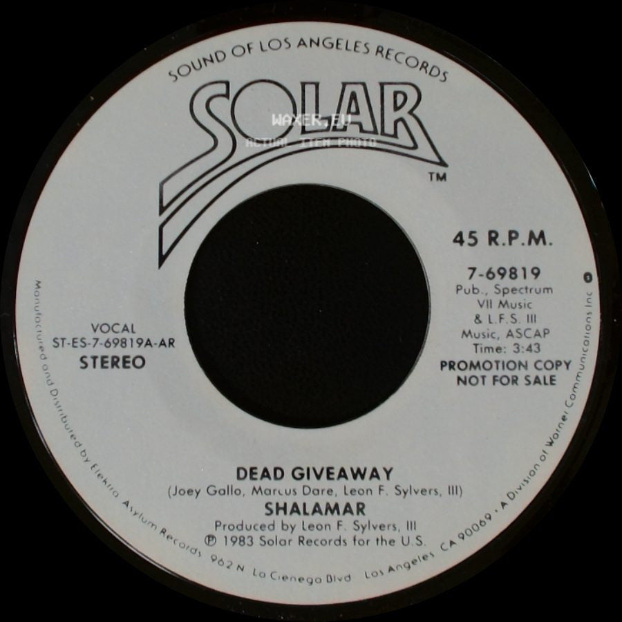 Shalamar - Dead Giveaway / Dead Giveaway side A