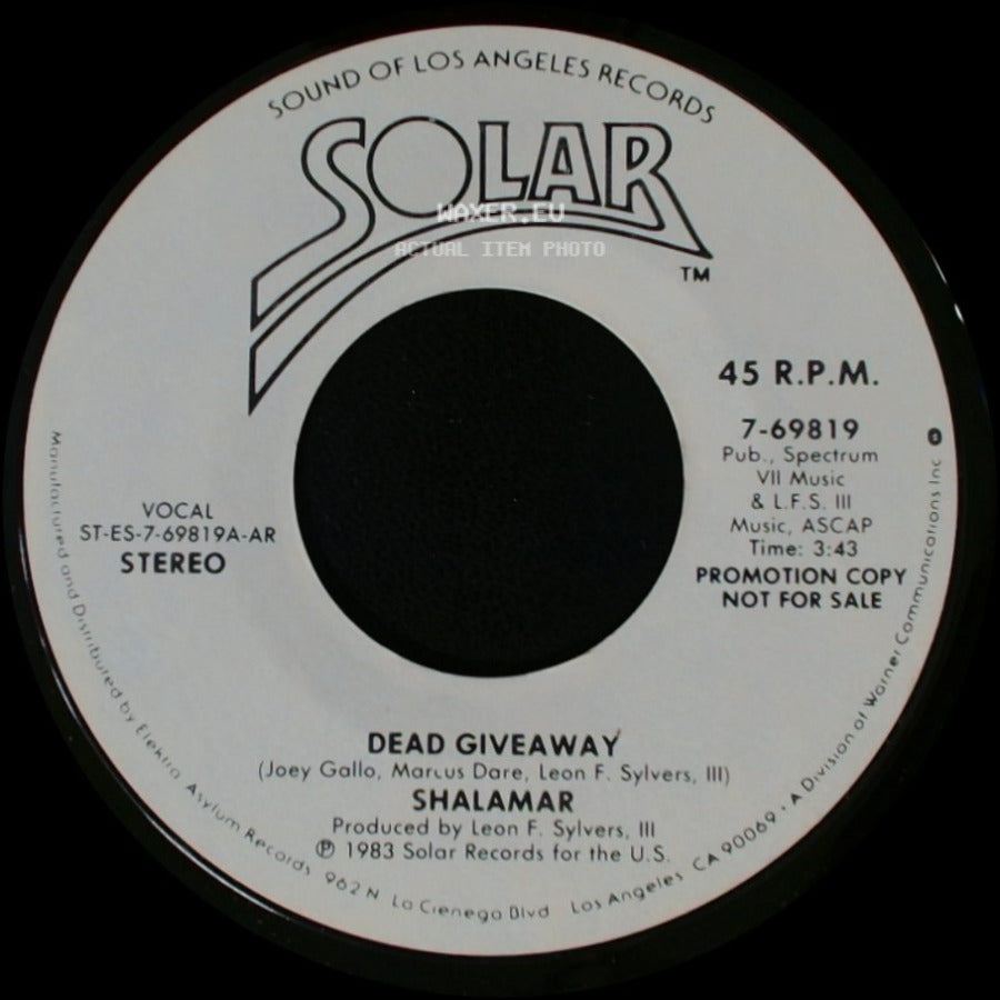 Shalamar - Dead Giveaway / Dead Giveaway side B