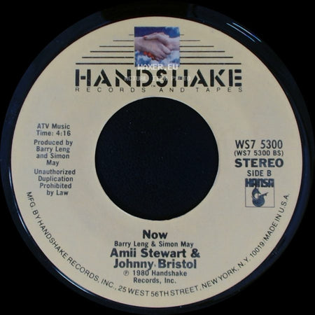 Amii Stewart & Johnny Bristol - My Guy/My Girl / Now side B