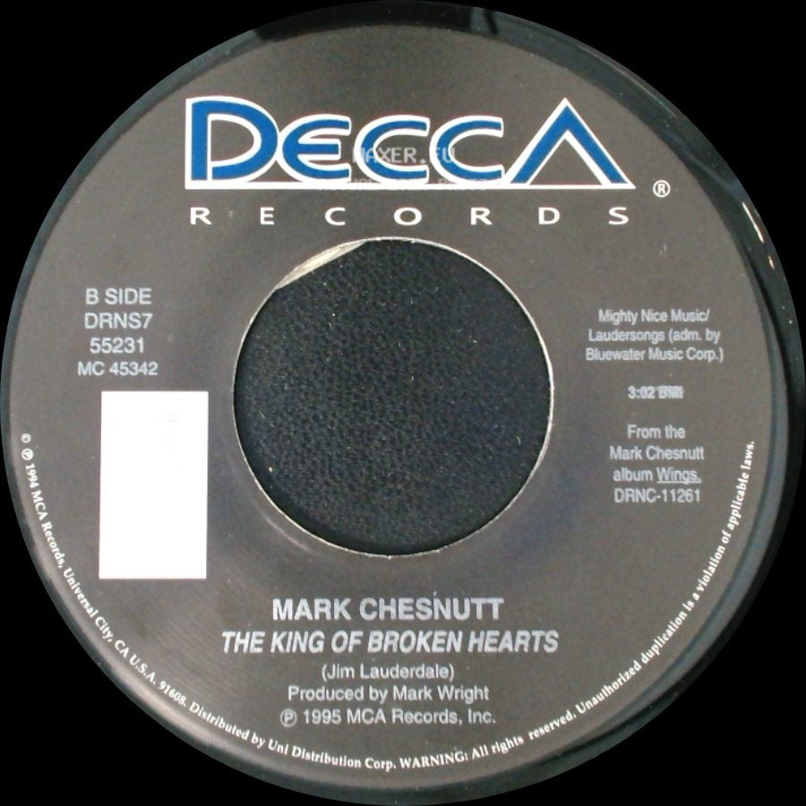 Mark Chesnutt - It's A Little Too Late / The King Of Broken Hearts side B