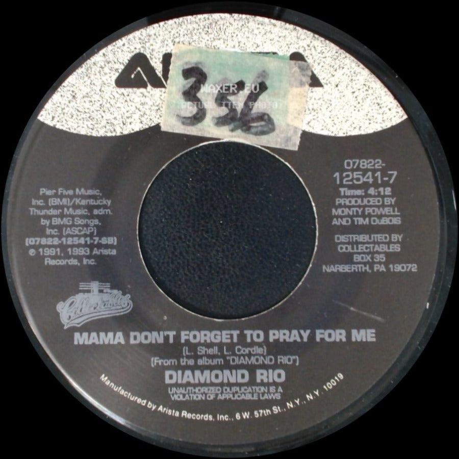 Diamond Rio - Mama Don't Forget To Pray For Me / Meet In The Middle side A