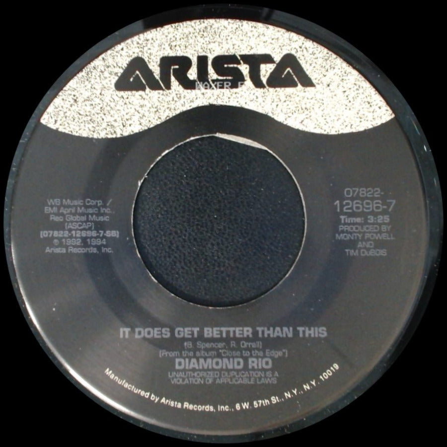 Diamond Rio - Love A Little Stronger (Edited Version) / It Does Get Better Than This side B