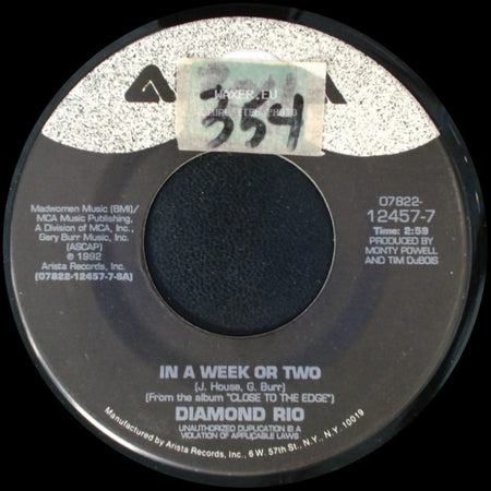 Diamond Rio - In A Week Or Two / Close To The Edge side A