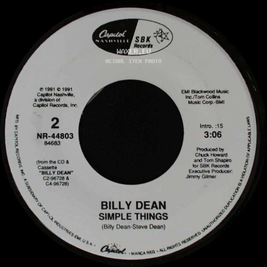Billy Dean - Only The Wind / Simple Things side B