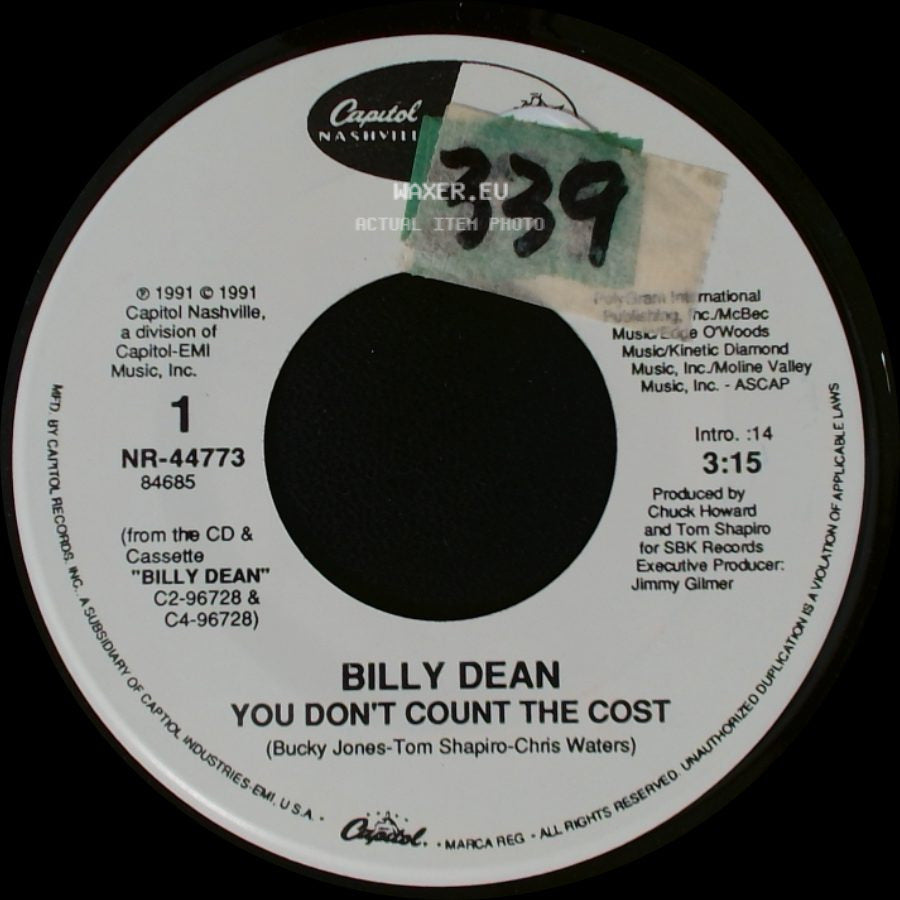 Billy Dean - You Don't Count The Cost / She's Taken side A