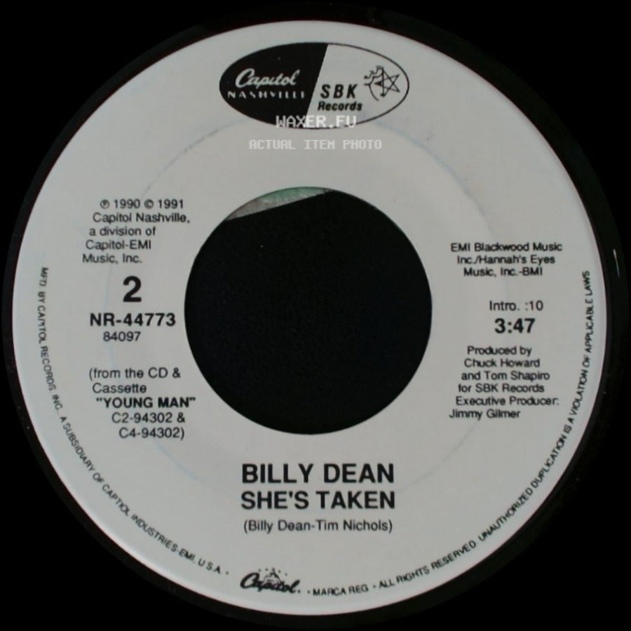Billy Dean - You Don't Count The Cost / She's Taken side B