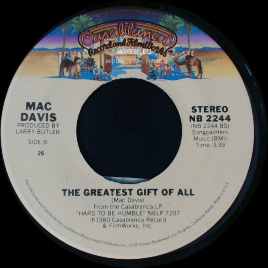Mac Davis - It's Hard To Be Humble / The Greatest Gift Of All side B