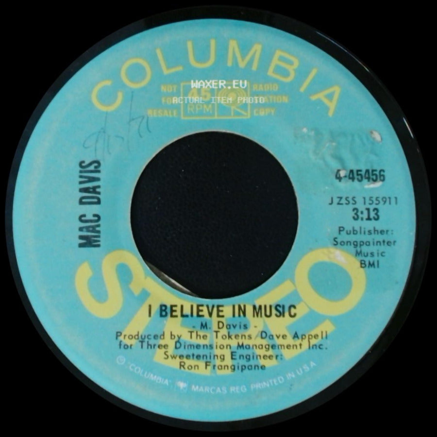 Mac Davis - I Believe In Music / I Believe In Music side A