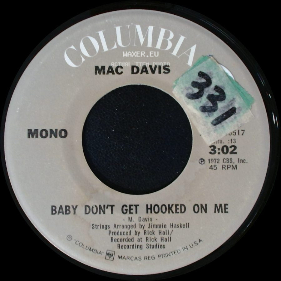 Mac Davis - Poem For My Little Lady / Baby Don't Get Hooked On Me side B