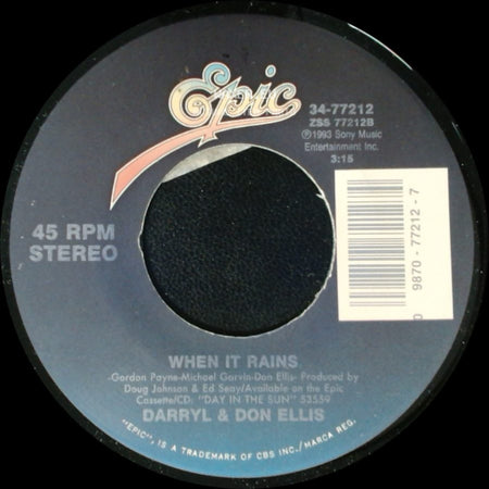 Darryl & Don Ellis - Walk On Out Of My Mind (Edited) / When It Rains side B