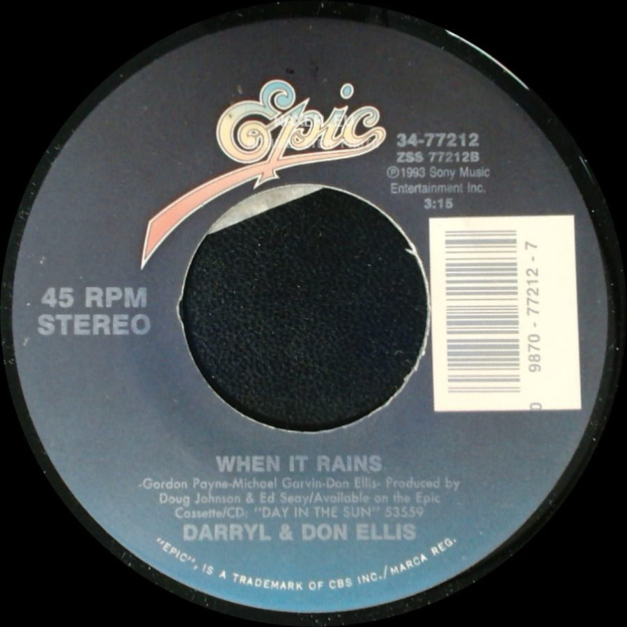 Darryl & Don Ellis - Walk On Out Of My Mind (Edited) / When It Rains side B