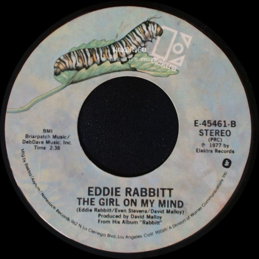 Eddie Rabbitt - Hearts On Fire / The Girl On My Mind side B