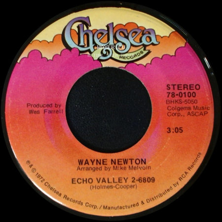 Wayne Newton - Daddy Don't You Walk So Fast / Echo Valley side B