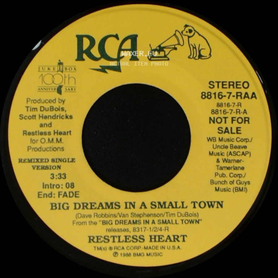 Restless Heart - Big Dreams In A Small Town / Big Dreams In A Small Town side B