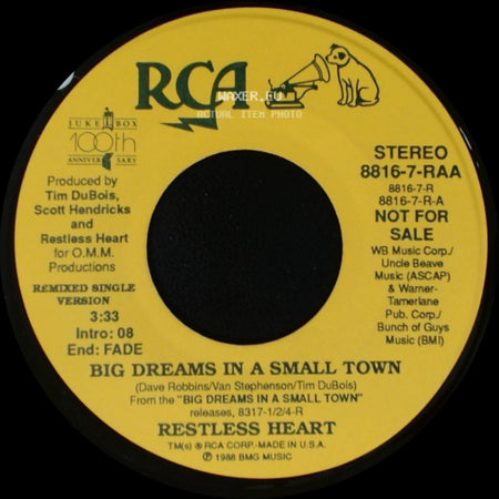 Restless Heart - Big Dreams In A Small Town / Big Dreams In A Small Town side B
