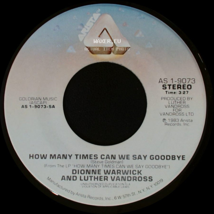 Dionne Warwick / Dionne Warwick And Luther Vandross - What Can A Miracle Do / How Many Times Can We Say Goodbye side B
