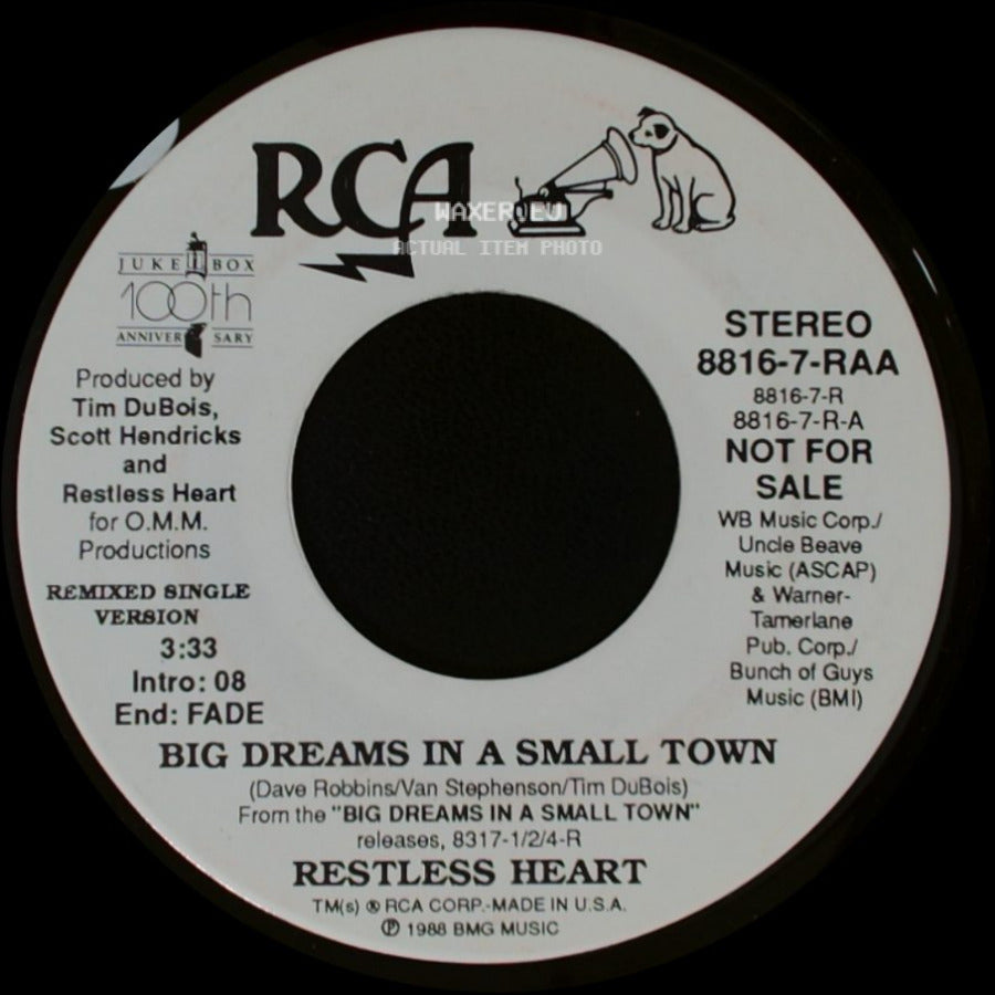 Restless Heart - Big Dreams In A Small Town / Big Dreams In A Small Town side B