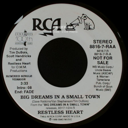 Restless Heart - Big Dreams In A Small Town / Big Dreams In A Small Town side B