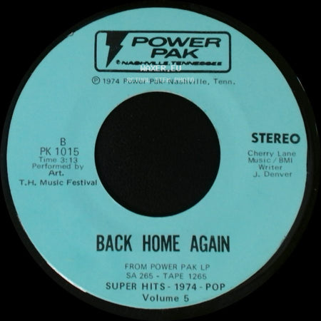 Art. T.H. Music Festival / T.H. Music Festival - Fairytale / Back Home Again side B