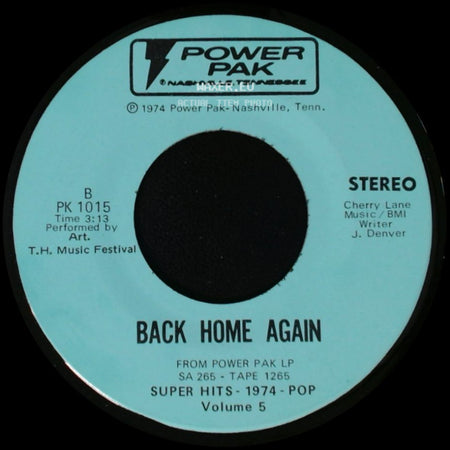 T.H. Music Festival / Art - Fairytale / Back Home Again side B