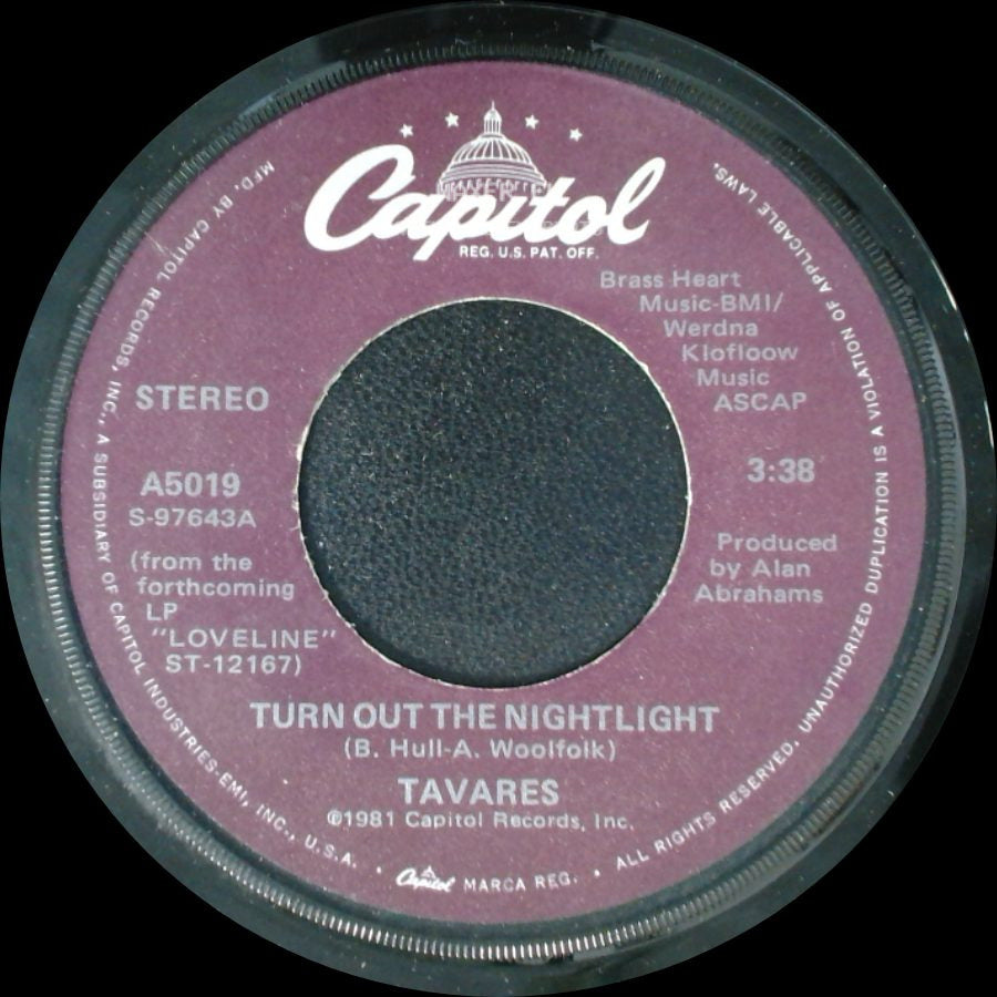 Tavares - House Of Music / Turn Out The Nightlight side B