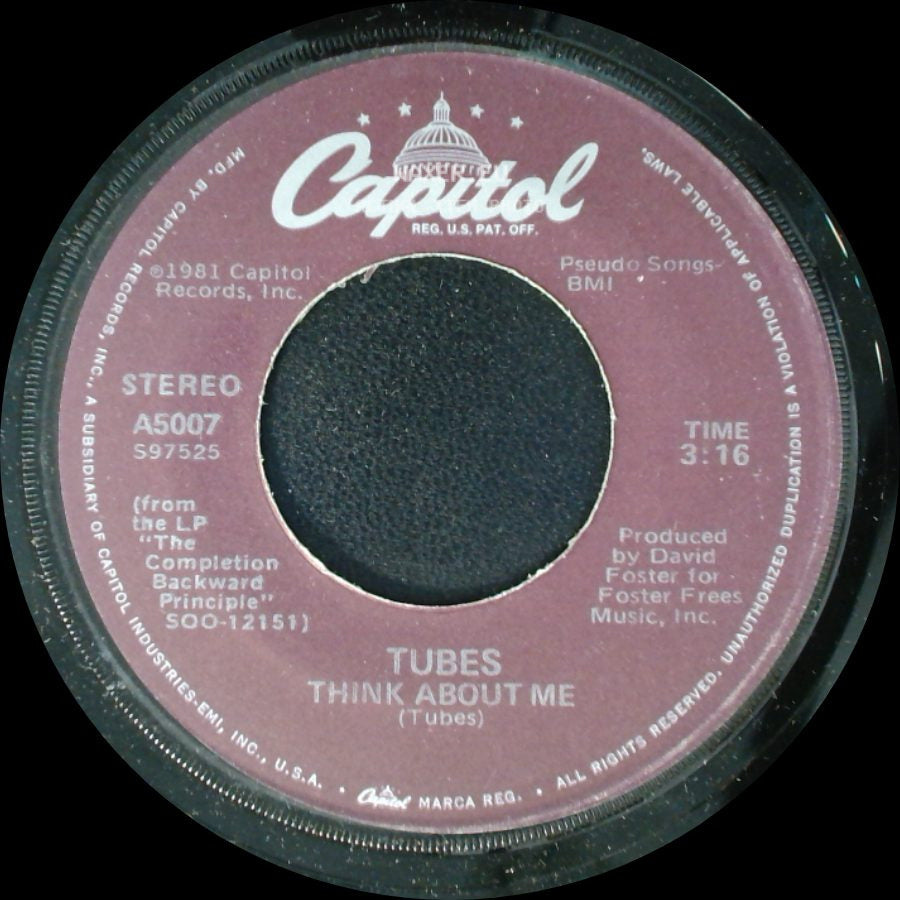 Tubes - Think About Me / Don't Want To Wait Anymore side A