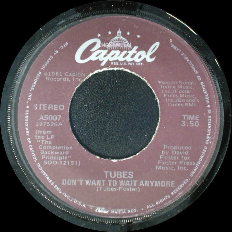 Tubes - Think About Me / Don't Want To Wait Anymore side B
