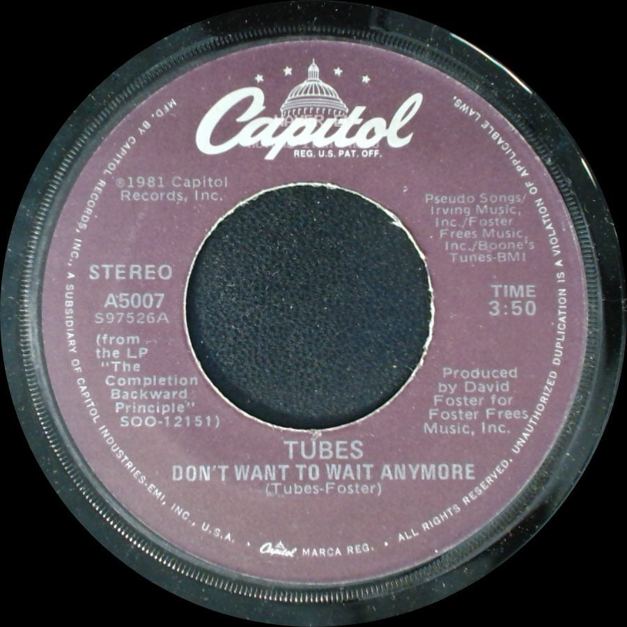 Tubes - Don't Want To Wait Anymore / Think About Me side A