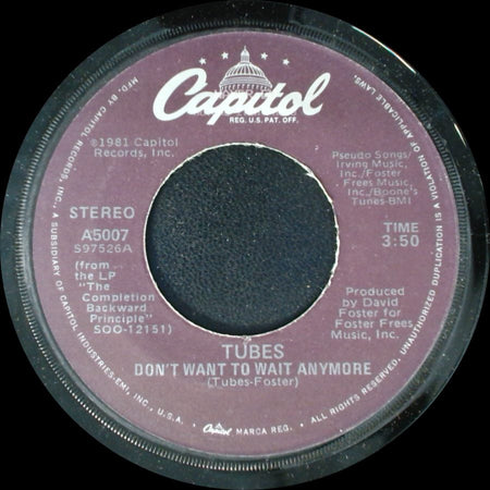 Tubes - Don't Want To Wait Anymore / Think About Me side A