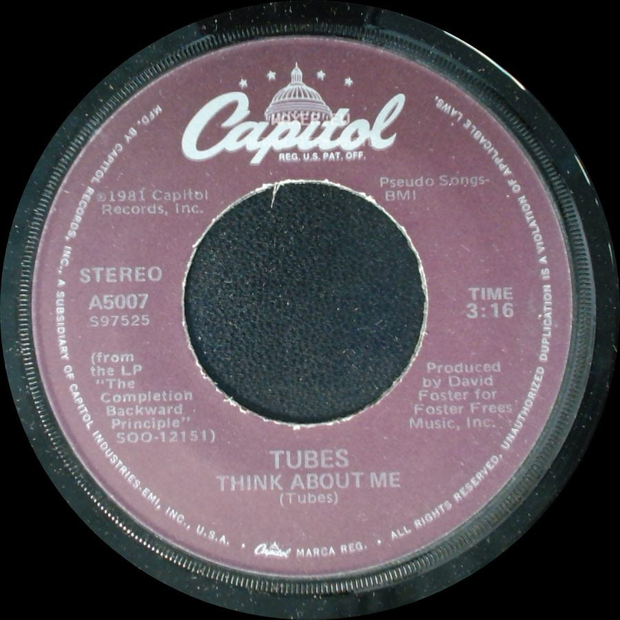 Tubes - Think About Me / Don't Want To Wait Anymore side A