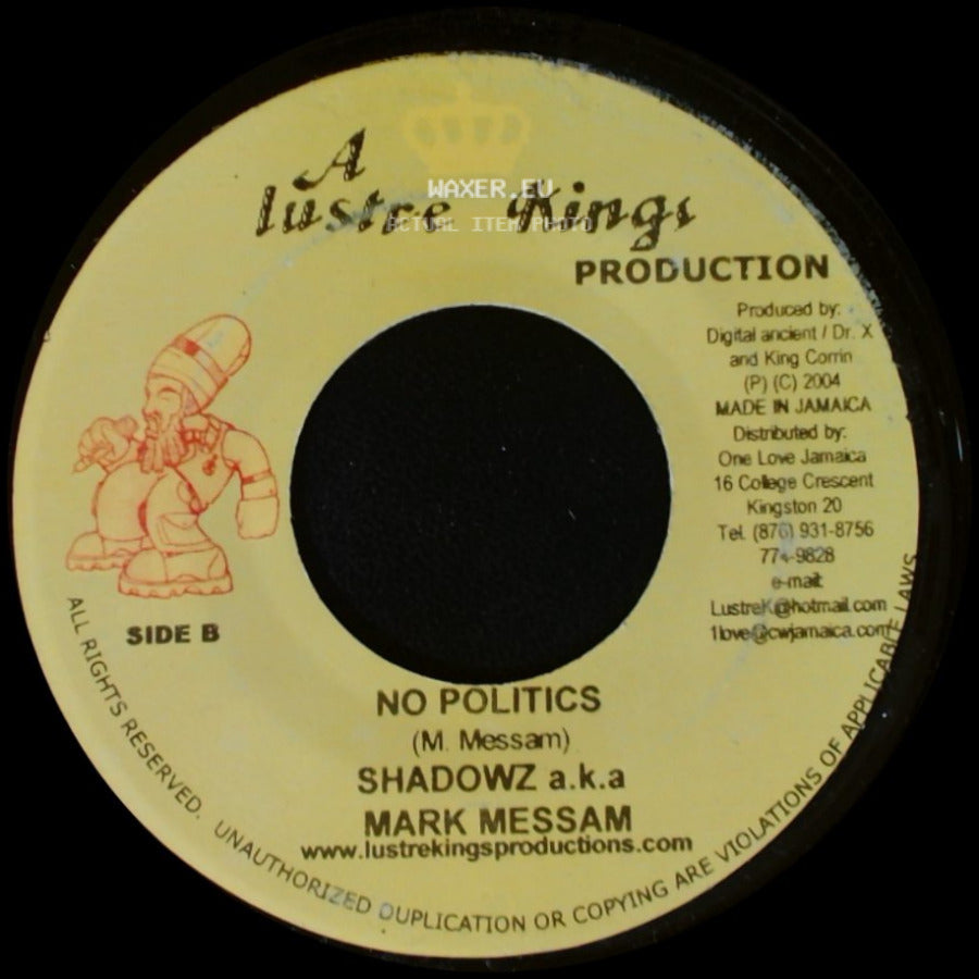 Natural Black / Shadowz A.K.A Mark Messam - Moving Time / No Politics side B
