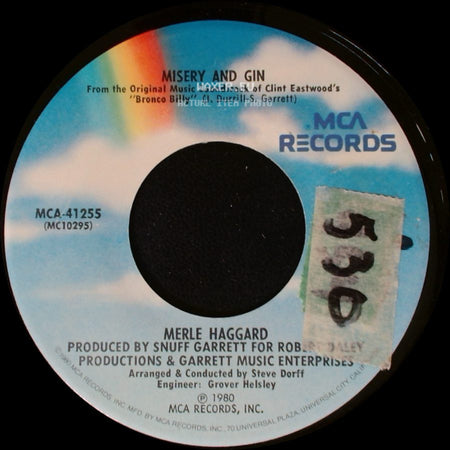 Merle Haggard - No One To Sing For (But The Band) / Misery And Gin side B