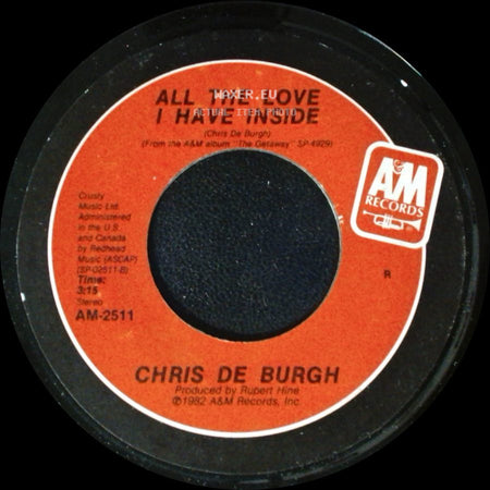 Chris De Burgh - Don't Pay The Ferryman / All The Love I Have Inside side B
