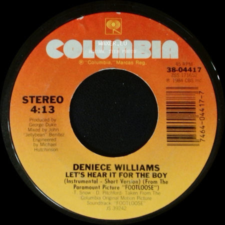 Deniece Williams - Let's Hear It For The Boy / Let's Hear It For The Boy side A
