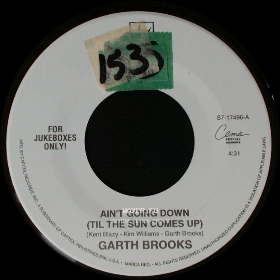 Garth Brooks - Ain't Going Down (Til The Sun Comes Up) / Kickin' And Screamin' side A