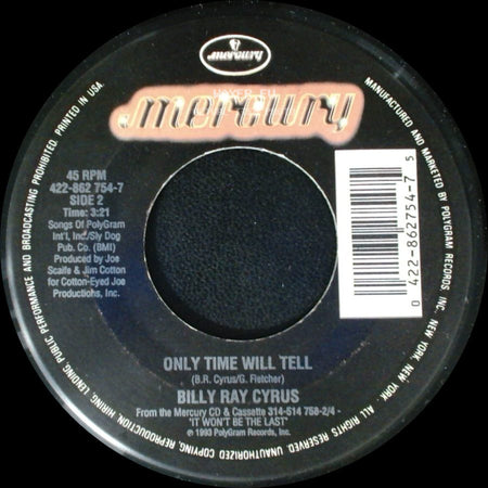 Billy Ray Cyrus - Somebody New / Only Time Will Tell side B