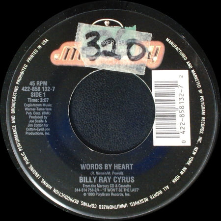 Billy Ray Cyrus - Words By Heart / Throwin' Stones side A
