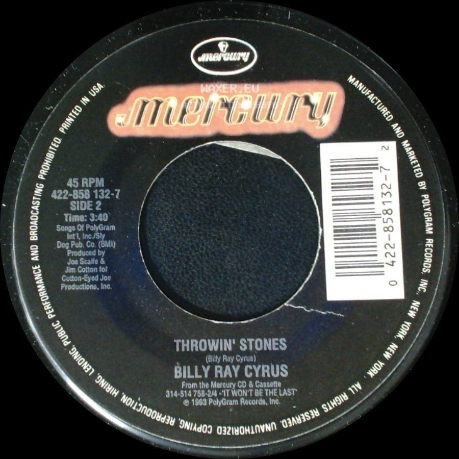 Billy Ray Cyrus - Words By Heart / Throwin' Stones side B