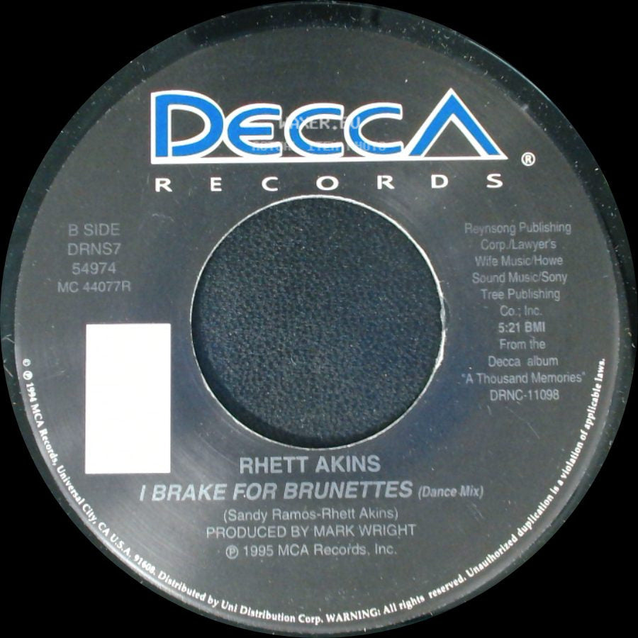 Rhett Akins - I Break For Brunettes / I Brake For Brunettes (Dance Mix) side B