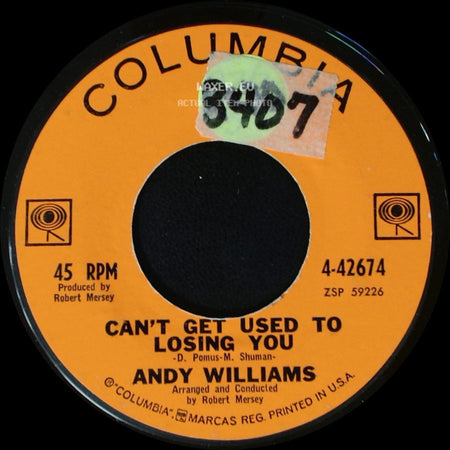 Andy Williams - Can't Get Used To Losing You / Days Of Wine And Roses side A